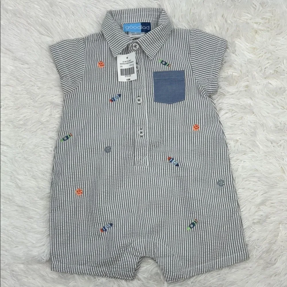 Good Lad Seersucker Romper New 18 Months
